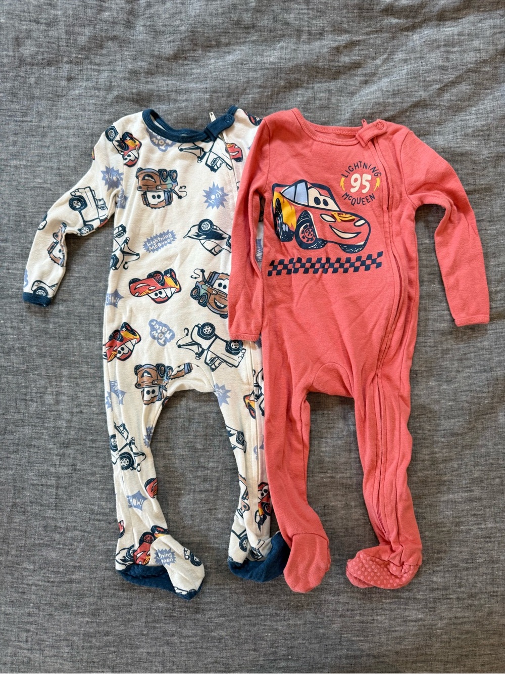 Disney Baby Cars Lightning McQueen zipper footie pajamas, 12m